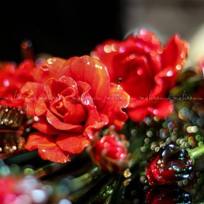 Букет красных стеклянных роз – примеры ранее выполненных работ