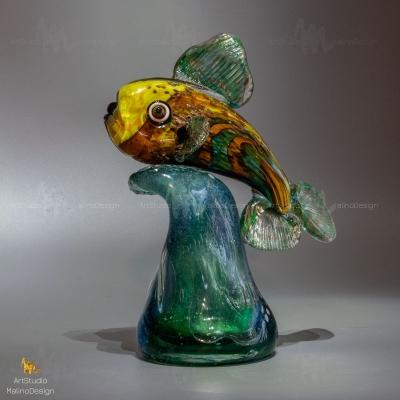 Композиция из цветного стекла "Золотая рыбка" – примеры ранее выполненных работ