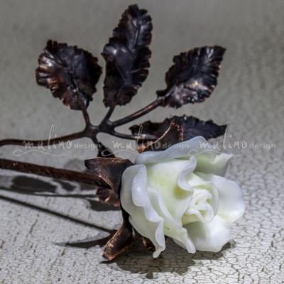 Стеклянная роза на медном черенке – примеры ранее выполненных работ