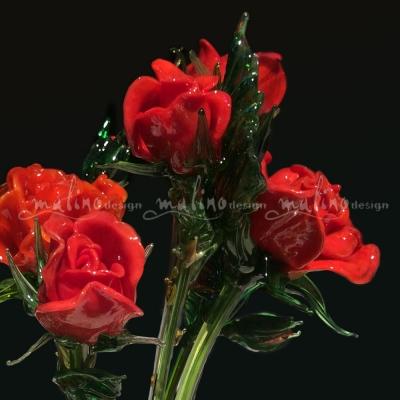 Букет красных стеклянных роз – примеры ранее выполненных работ