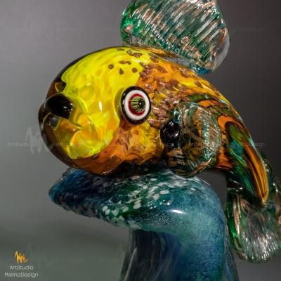 Композиция из цветного стекла "Золотая рыбка" – примеры ранее выполненных работ
