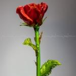 Красная малая роза из стекла